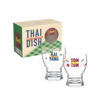 SOFT POWER FOOD Glass Set - Grilled Chicken & Som Tum (Set of 2)